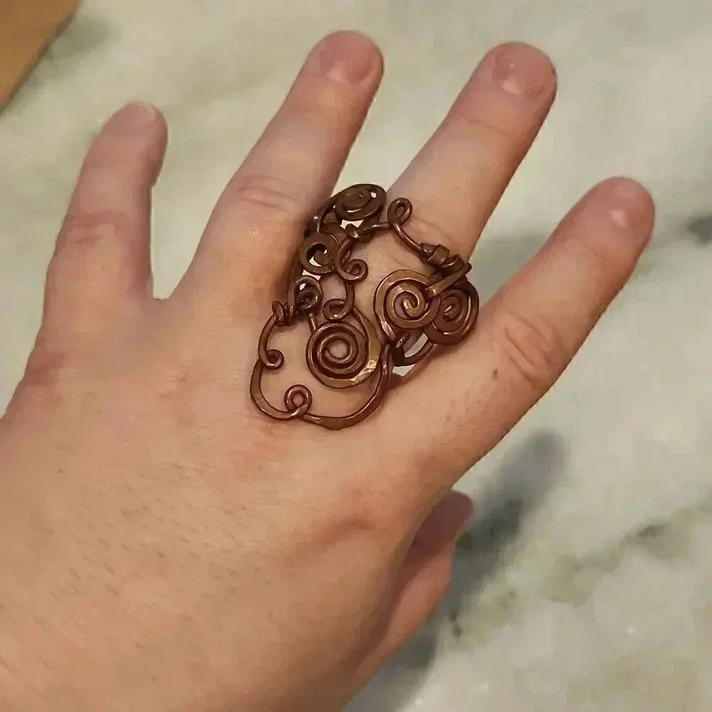 Wire copper ring modern women ring